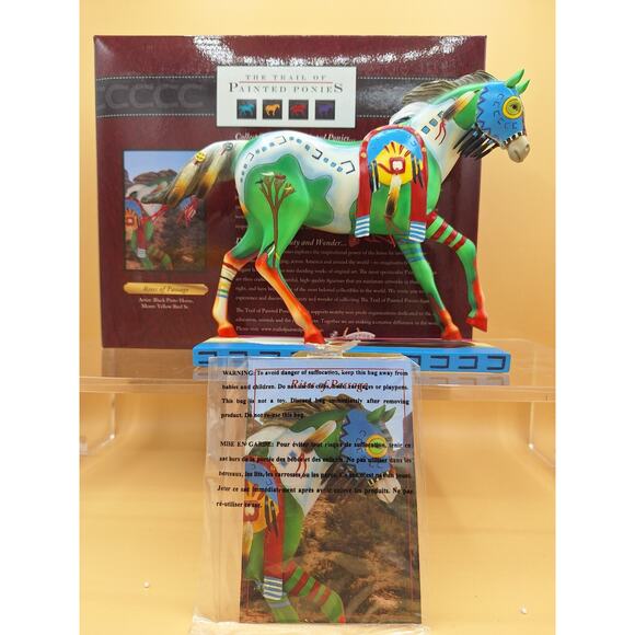 The Trail Of Painted Ponies RITES OF PASSAGE Figurine. Artist: Black Pinto Horse - Picture 1 of 10